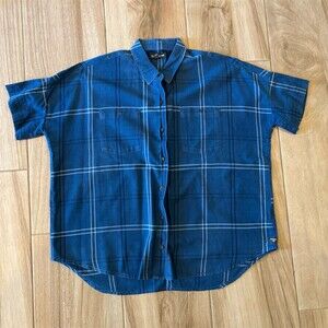 Toad&Co Men's Button-Up Shirt Size S Blue Plaid Short Sleeve Lightweight